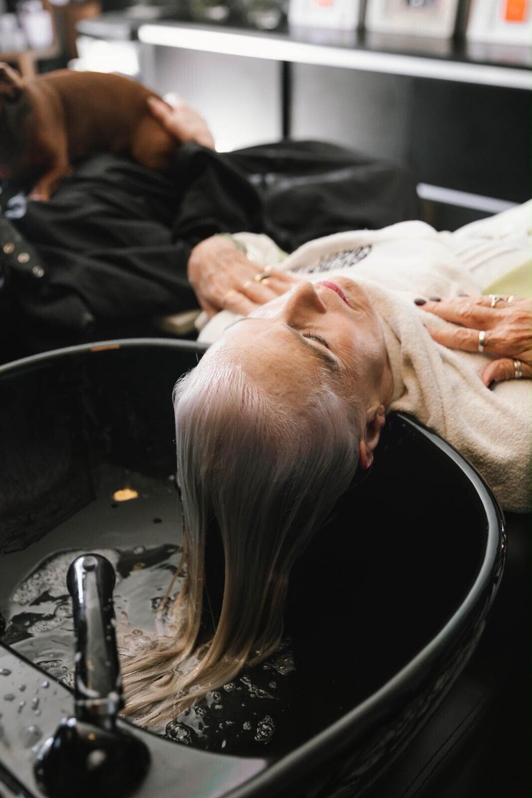 Image of stylist with her equipment